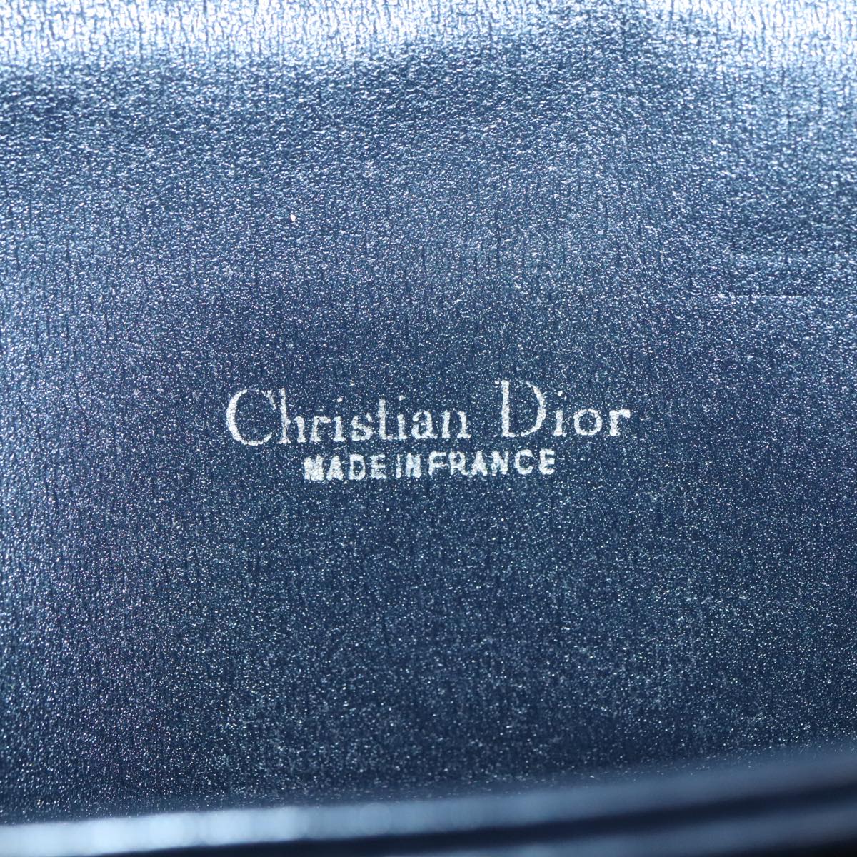 Christian Dior Trotter Canvas Hand Bag Navy Gold Auth yk15016