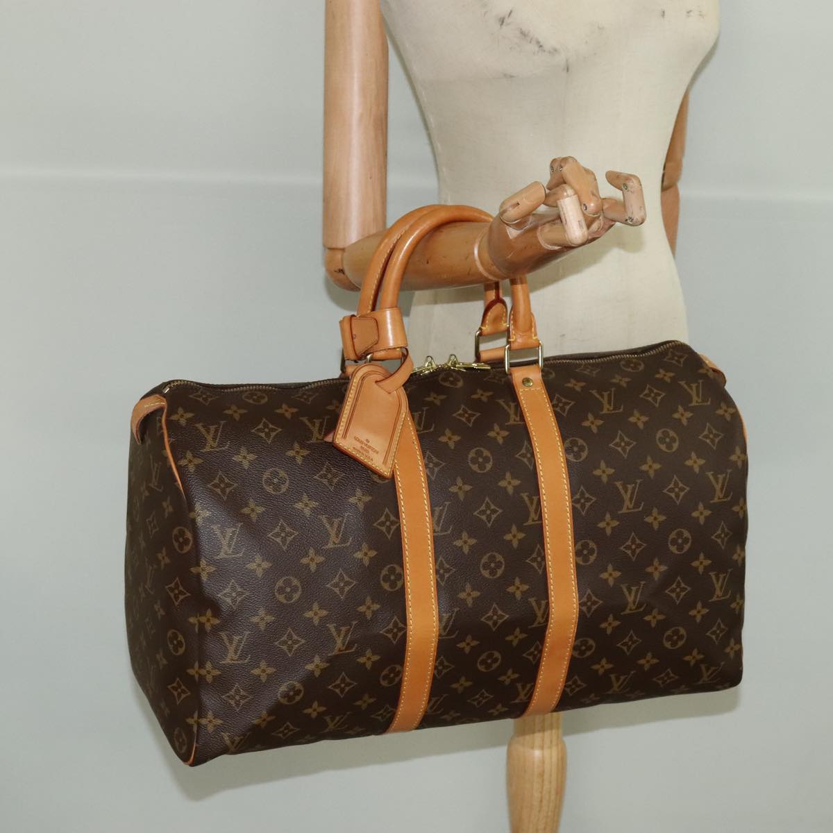 LOUIS VUITTON Monogram Keepall 45 Boston Bag M41428 LV Auth yk15037