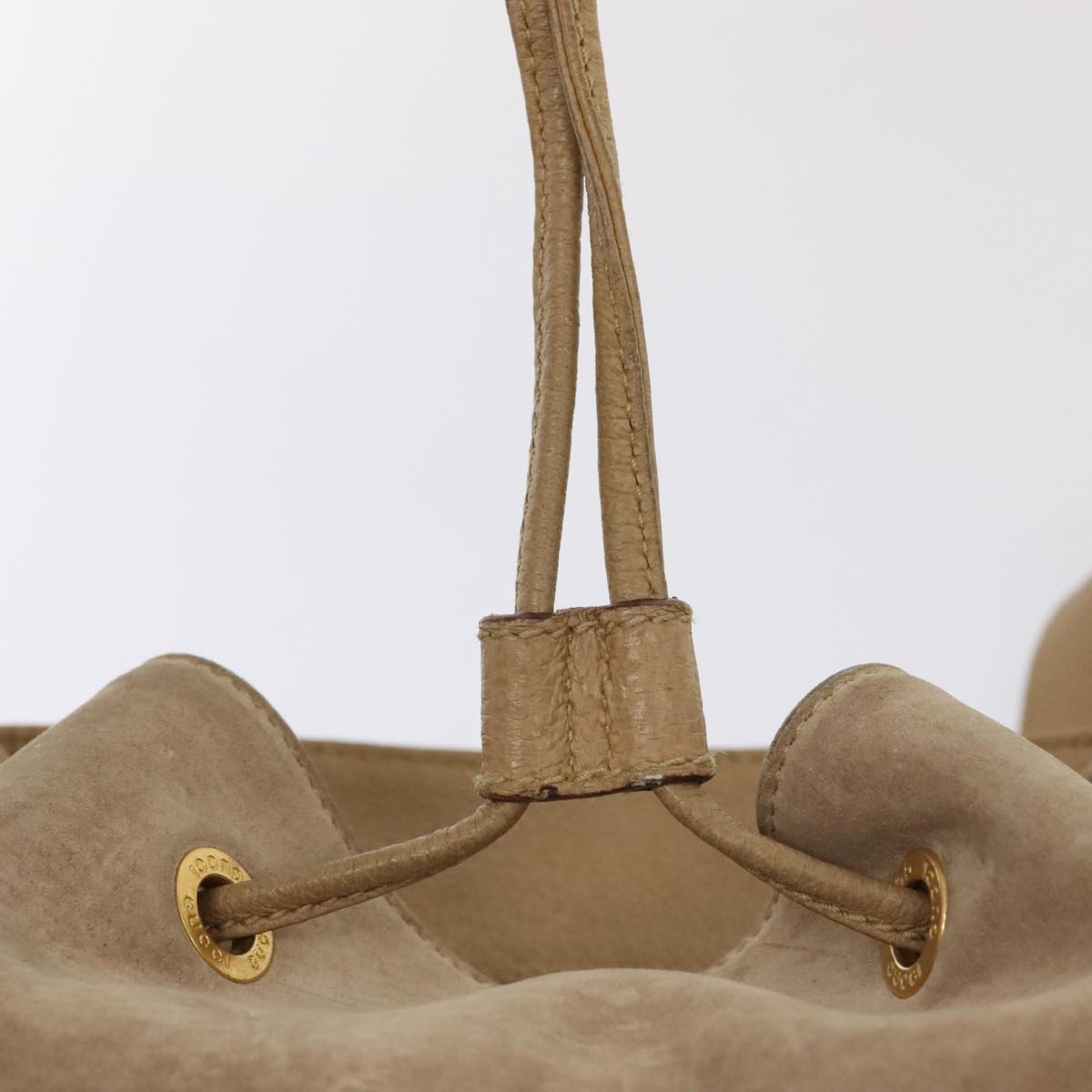 GUCCI Bamboo Backpack Suede Outlet Beige Gold 003 1998 0016 Auth yk15048