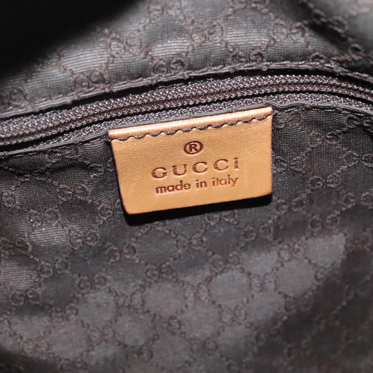 GUCCI Sherry Line Hand Bag Leather Brown Yellow gold 000 0851 Auth yk15053