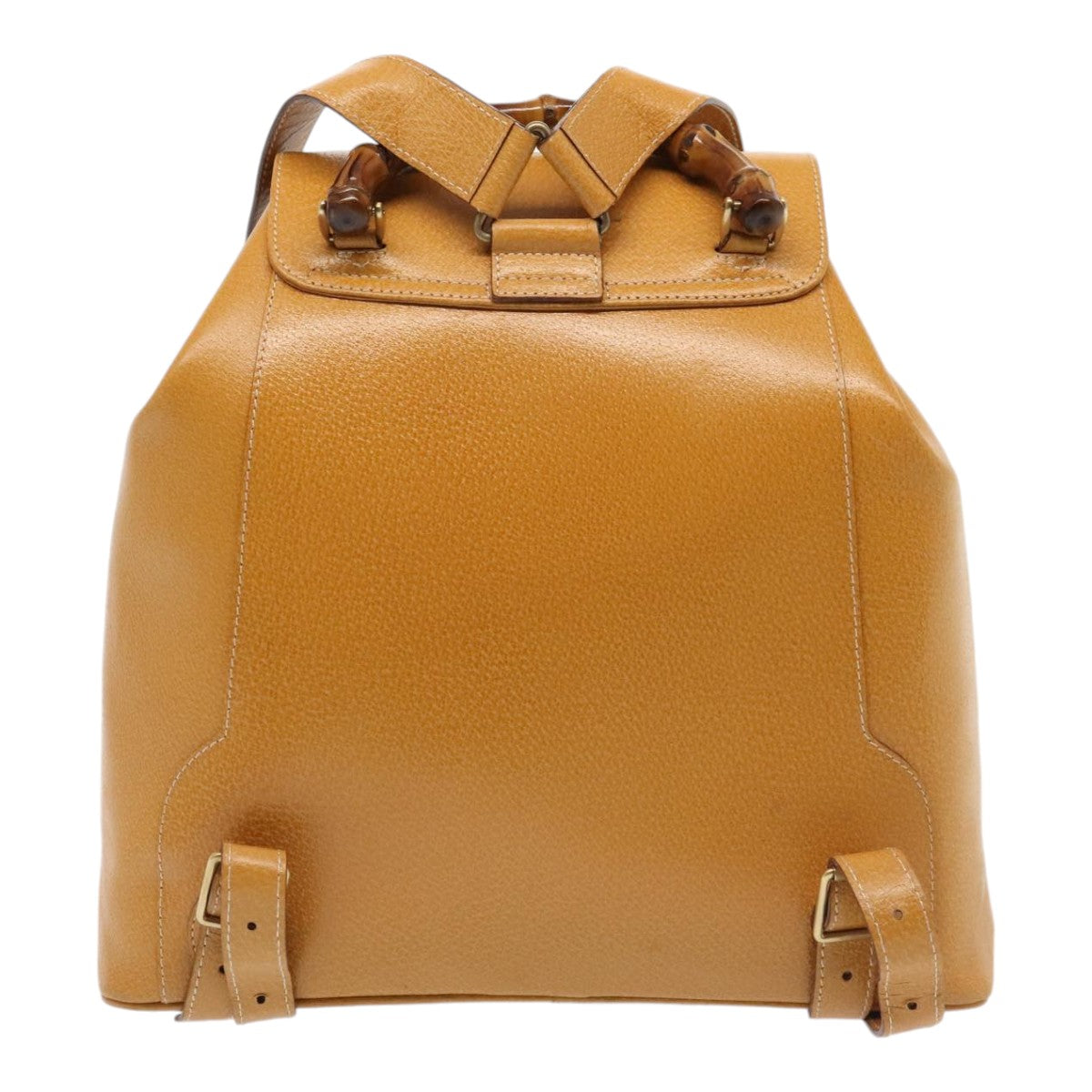 GUCCI Bamboo Backpack Leather Yellow 003 2058 0016 Auth yk15057