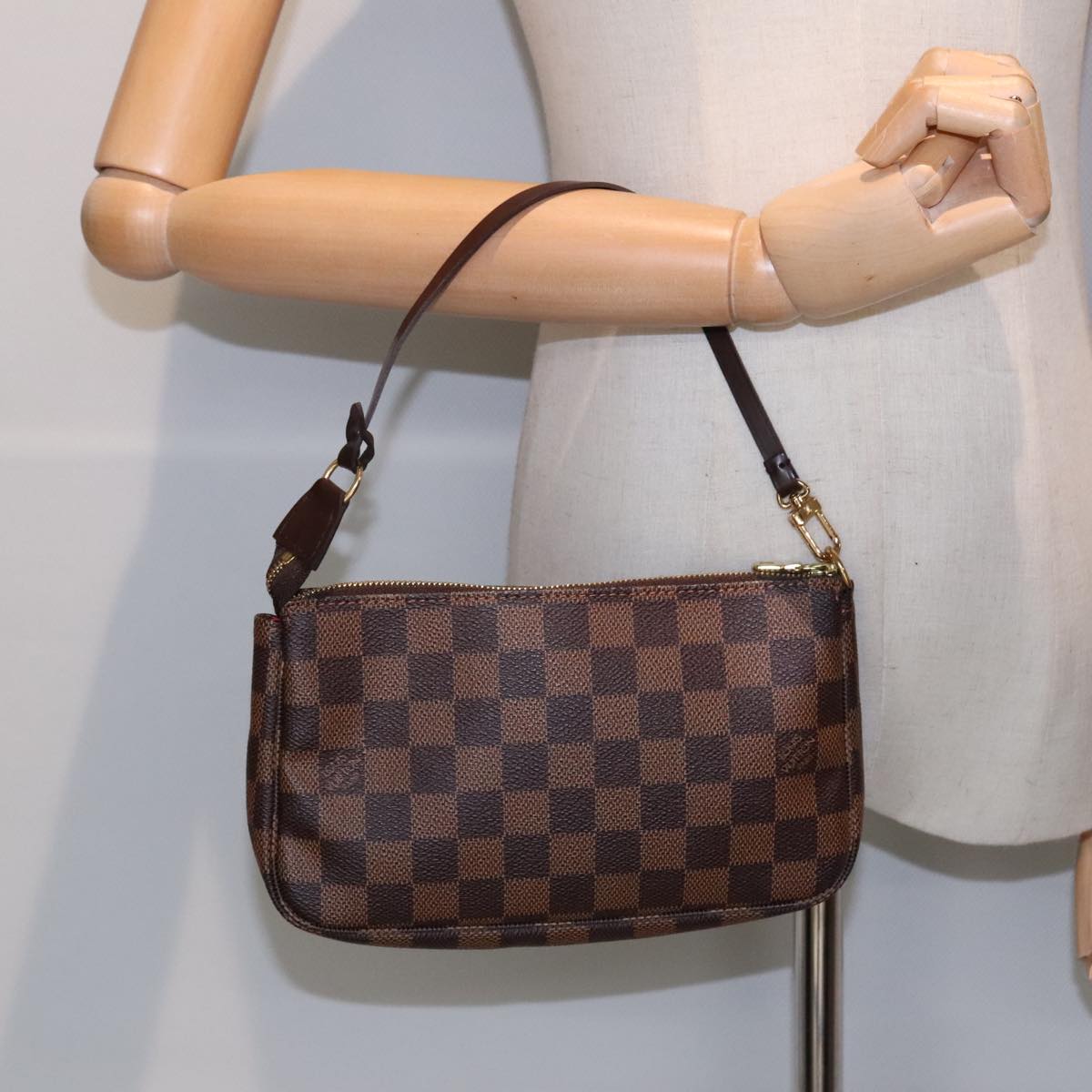 LOUIS VUITTON Damier Ebene Pochette Accessoires Pouch N41206 LV Auth yk15062A