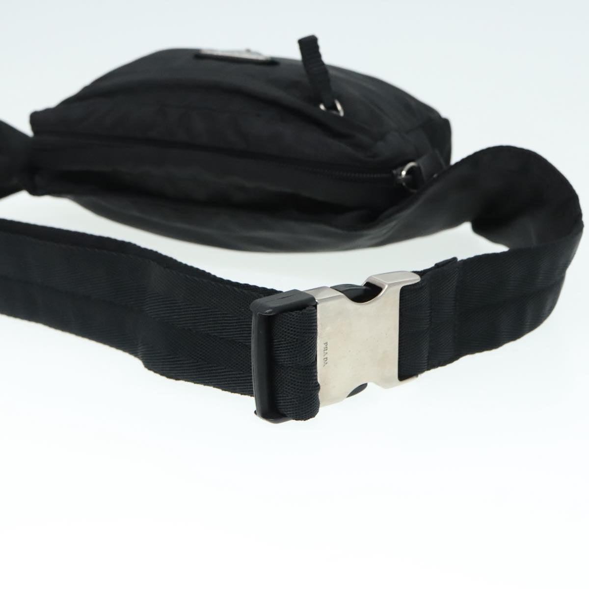 PRADA Waist bag Nylon Black Silver Auth yk15070