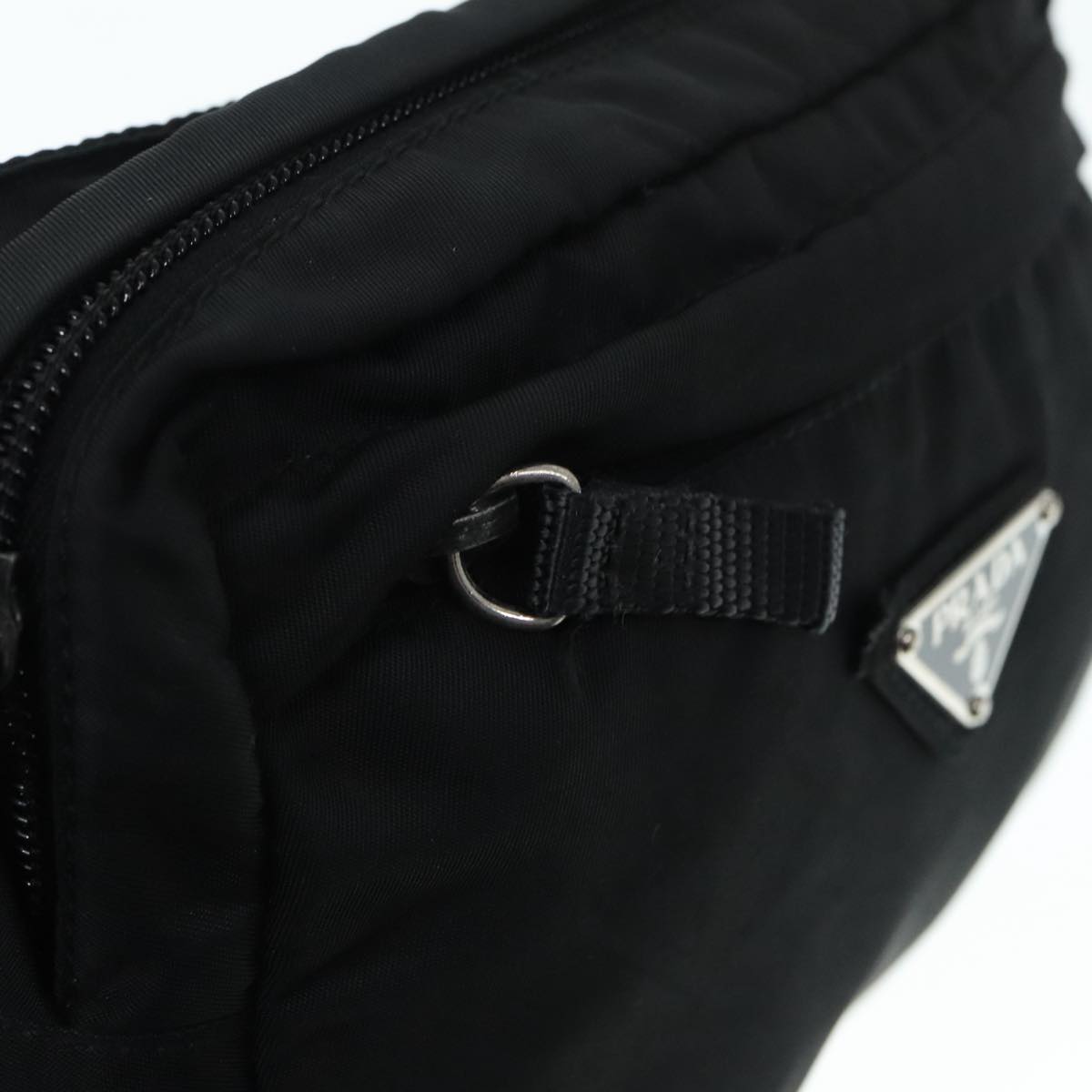 PRADA Waist bag Nylon Black Silver Auth yk15070