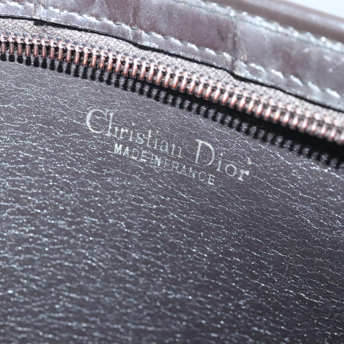 Christian Dior Trotter Canvas Shoulder Bag Brown Gold Auth yk15090