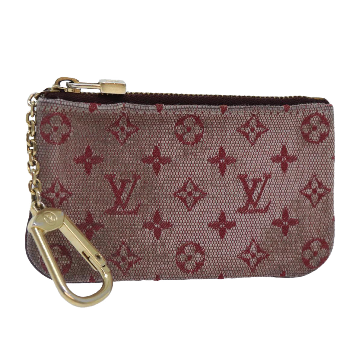 LOUIS VUITTON Monogram Mini Pochette Cles Coin Purse Red M92238 LV Auth yk15091