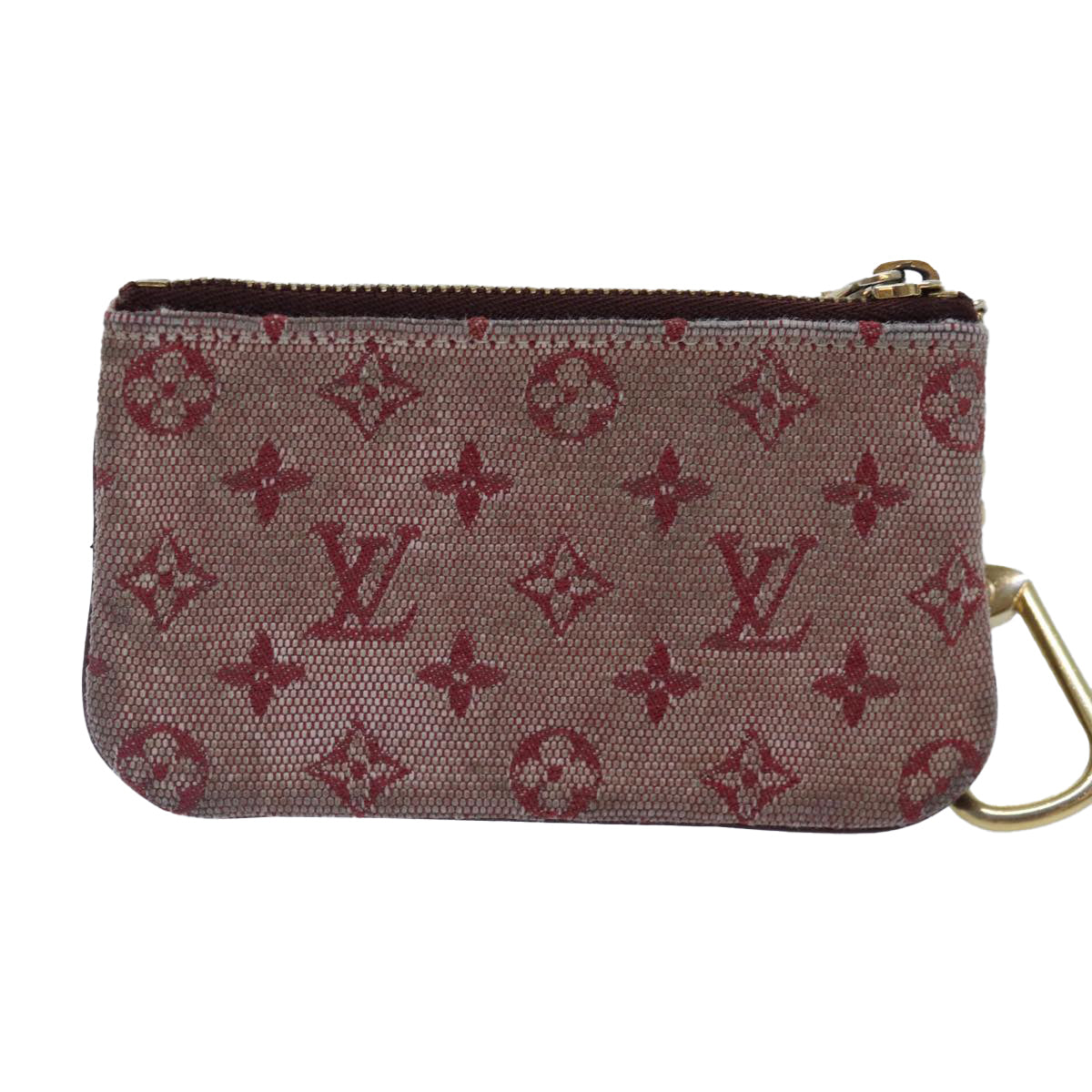 LOUIS VUITTON Monogram Mini Pochette Cles Coin Purse Red M92238 LV Auth yk15091