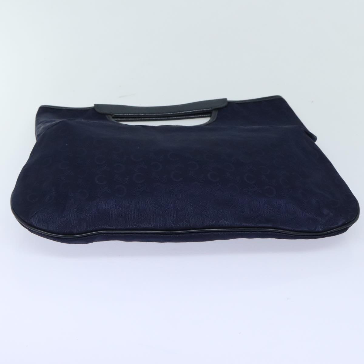 CELINE C Sulky Hand Bag Canvas Leather Navy Auth yk15096