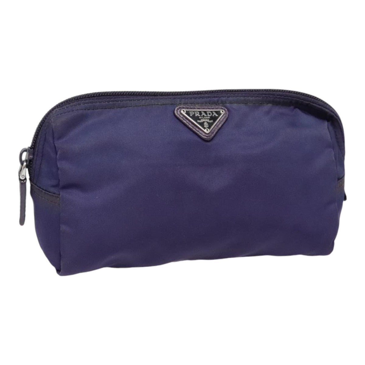 PRADA Pouch Nylon Purple Silver Auth yk15103