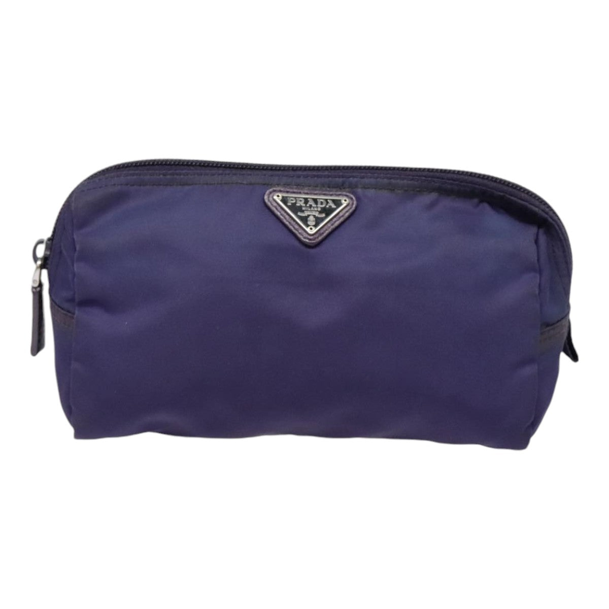 PRADA Pouch Nylon Purple Silver Auth yk15103