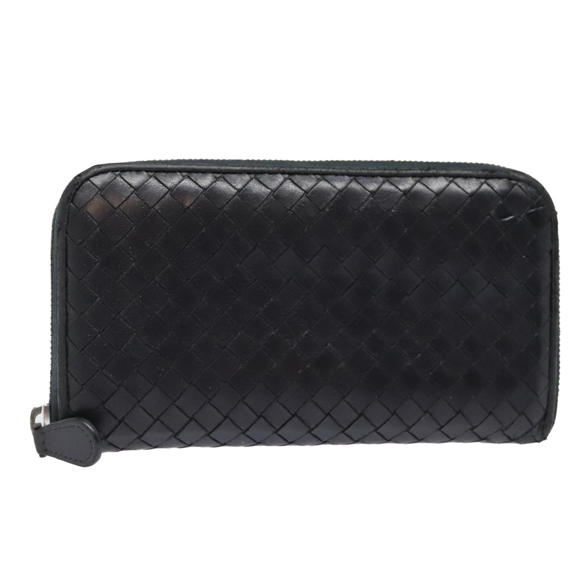 BOTTEGA VENETA INTRECCIATO Long Wallet Leather Black Auth yk15135