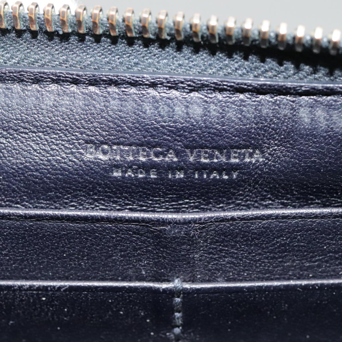 BOTTEGA VENETA INTRECCIATO Long Wallet Leather Black Auth yk15135