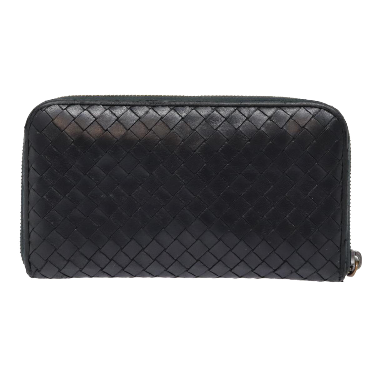 BOTTEGA VENETA INTRECCIATO Long Wallet Leather Black Auth yk15135