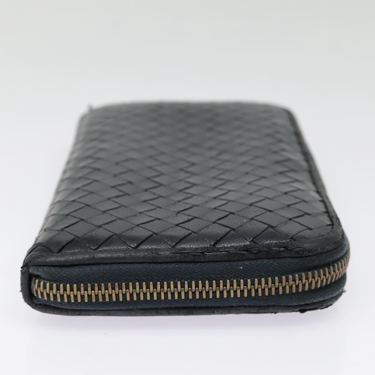 BOTTEGA VENETA INTRECCIATO Long Wallet Leather Black Auth yk15135