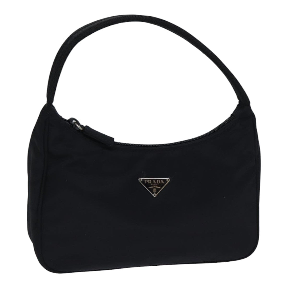 PRADA Mini Hand Bag Nylon Black Silver Auth yk15168