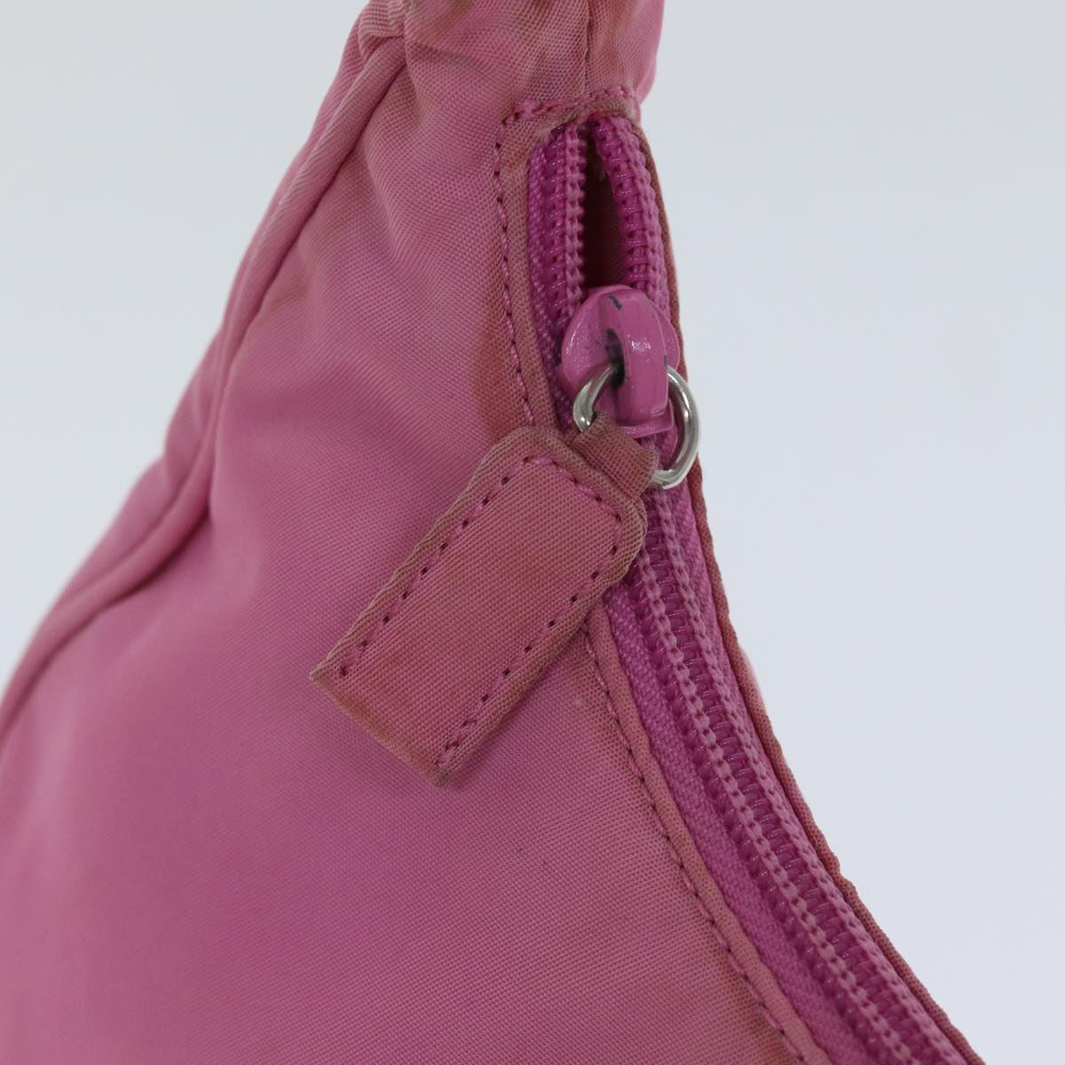 PRADA Mini Hand Bag Nylon Pink Silver Auth yk15169