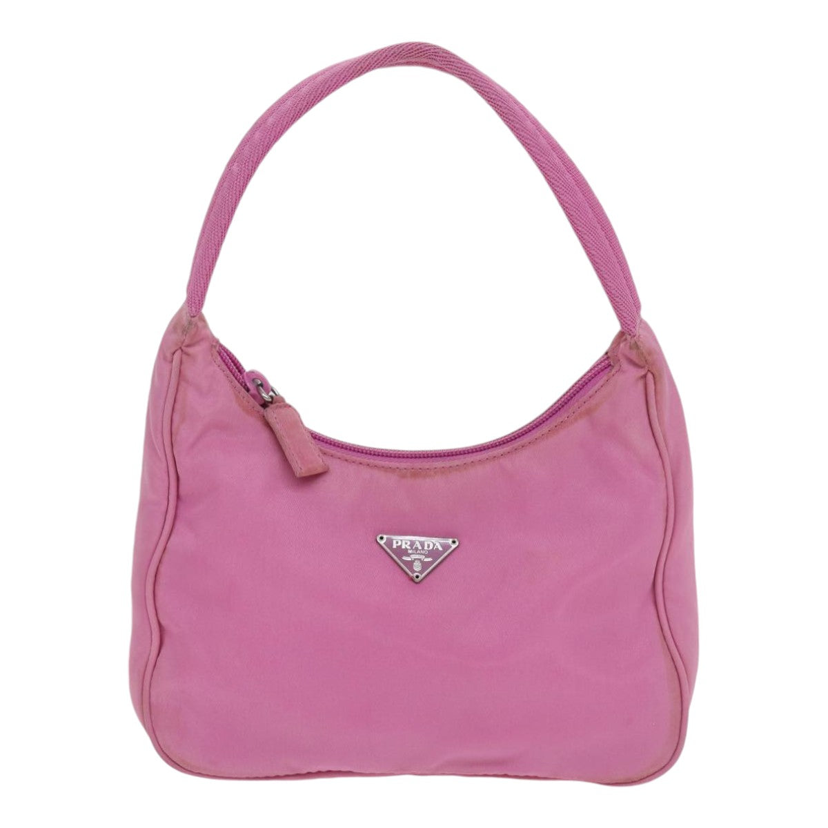 PRADA Mini Hand Bag Nylon Pink Silver Auth yk15169