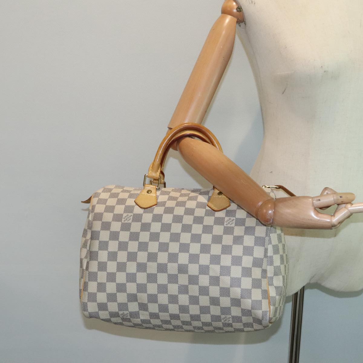 LOUIS VUITTON Damier Azur Speedy 30 Hand Bag N41533 LV Auth yk15212