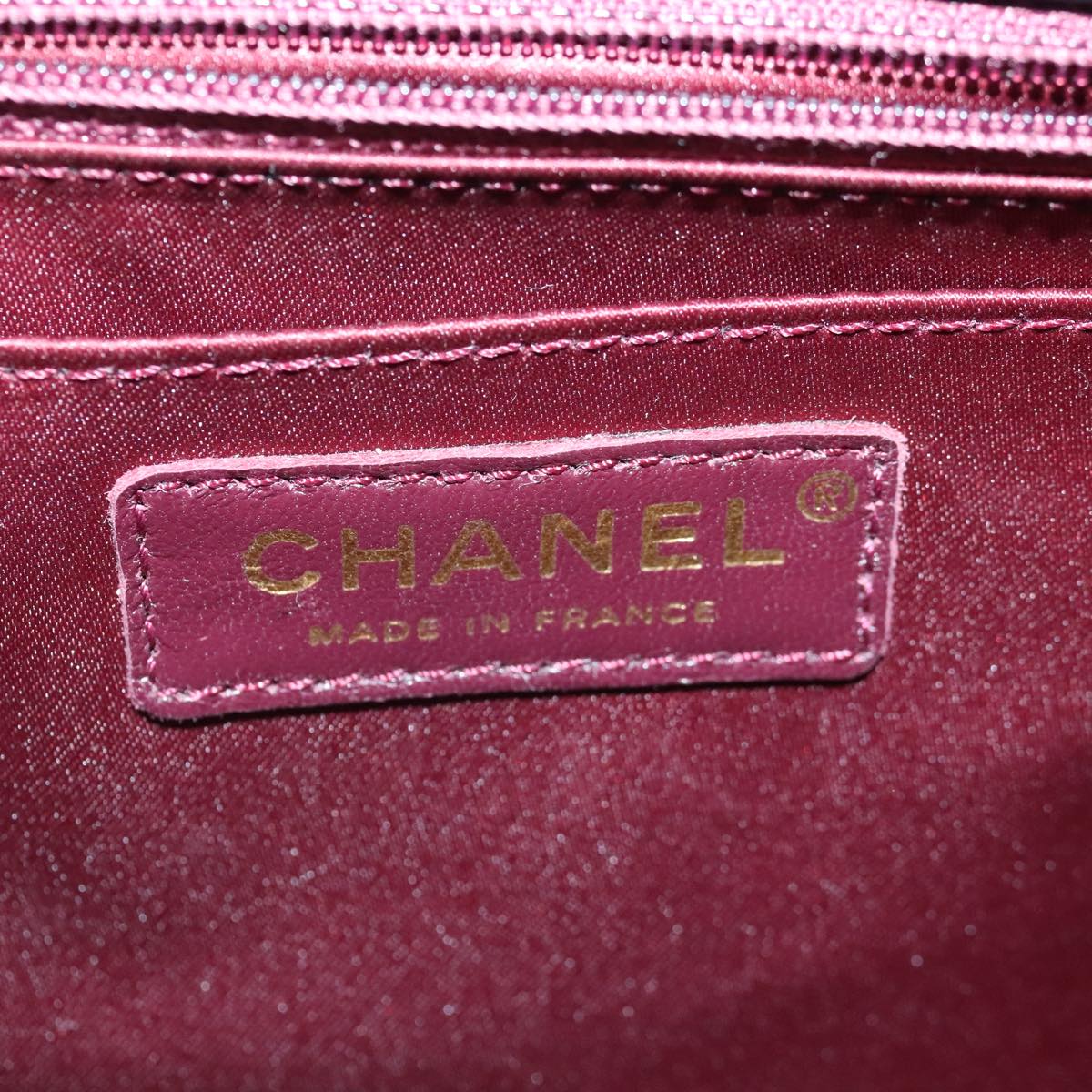 CHANEL Matelasse COCO Mark Chain Bag Lamb Skin Black Gold CC Auth yk15214AV