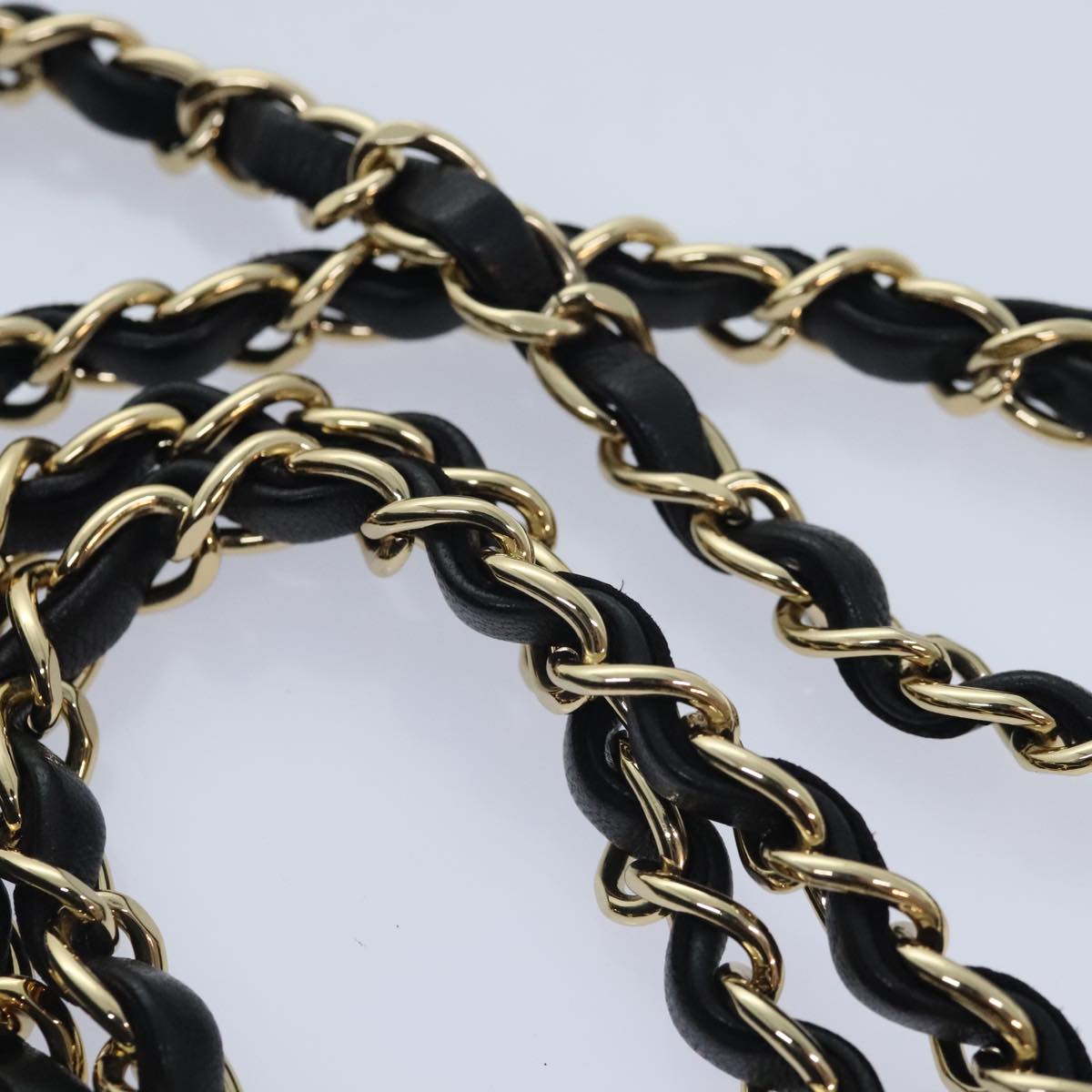 CHANEL Matelasse COCO Mark Chain Bag Lamb Skin Black Gold CC Auth yk15214AV