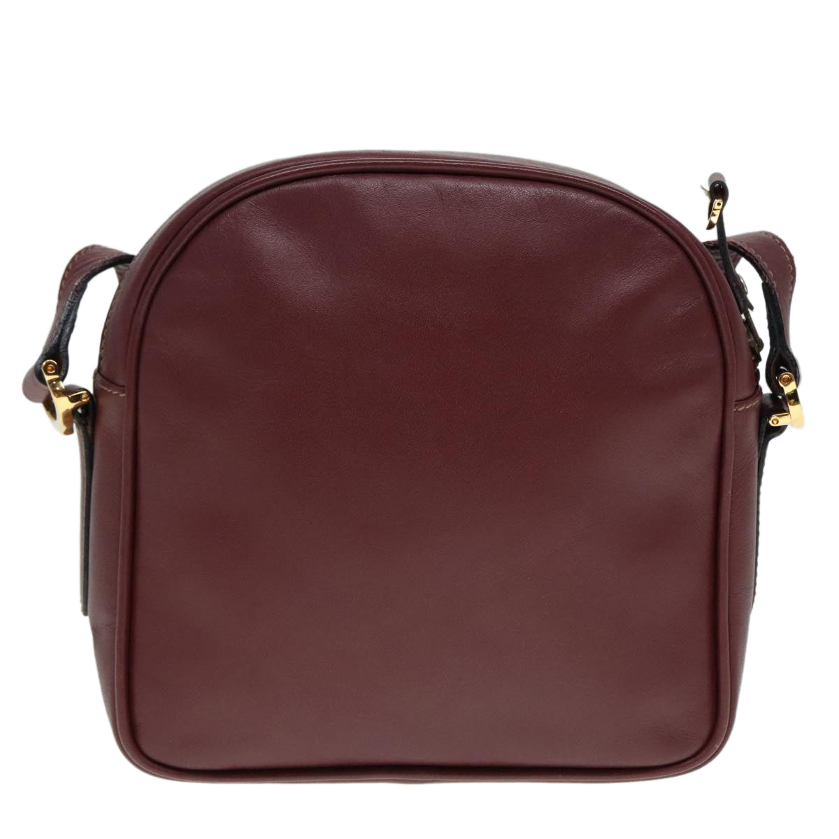 CARTIER Shoulder Bag Leather Bordeaux Auth yk15260