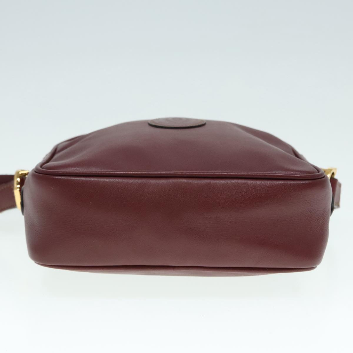 CARTIER Shoulder Bag Leather Bordeaux Auth yk15260