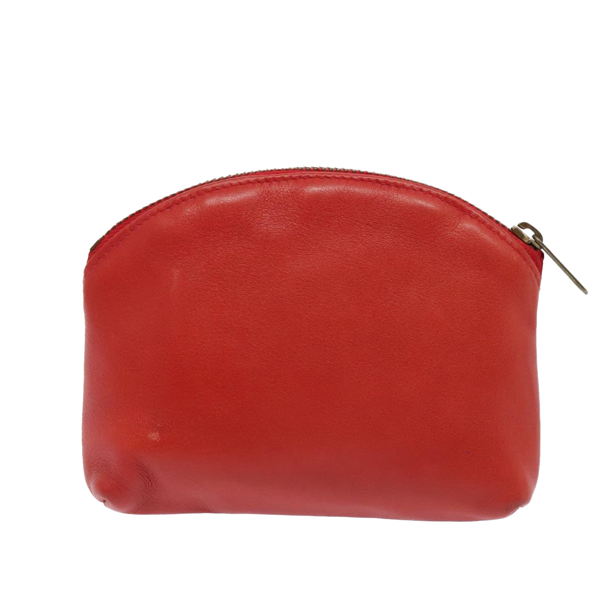 CELINE Pouch Leather Red Auth yk15291