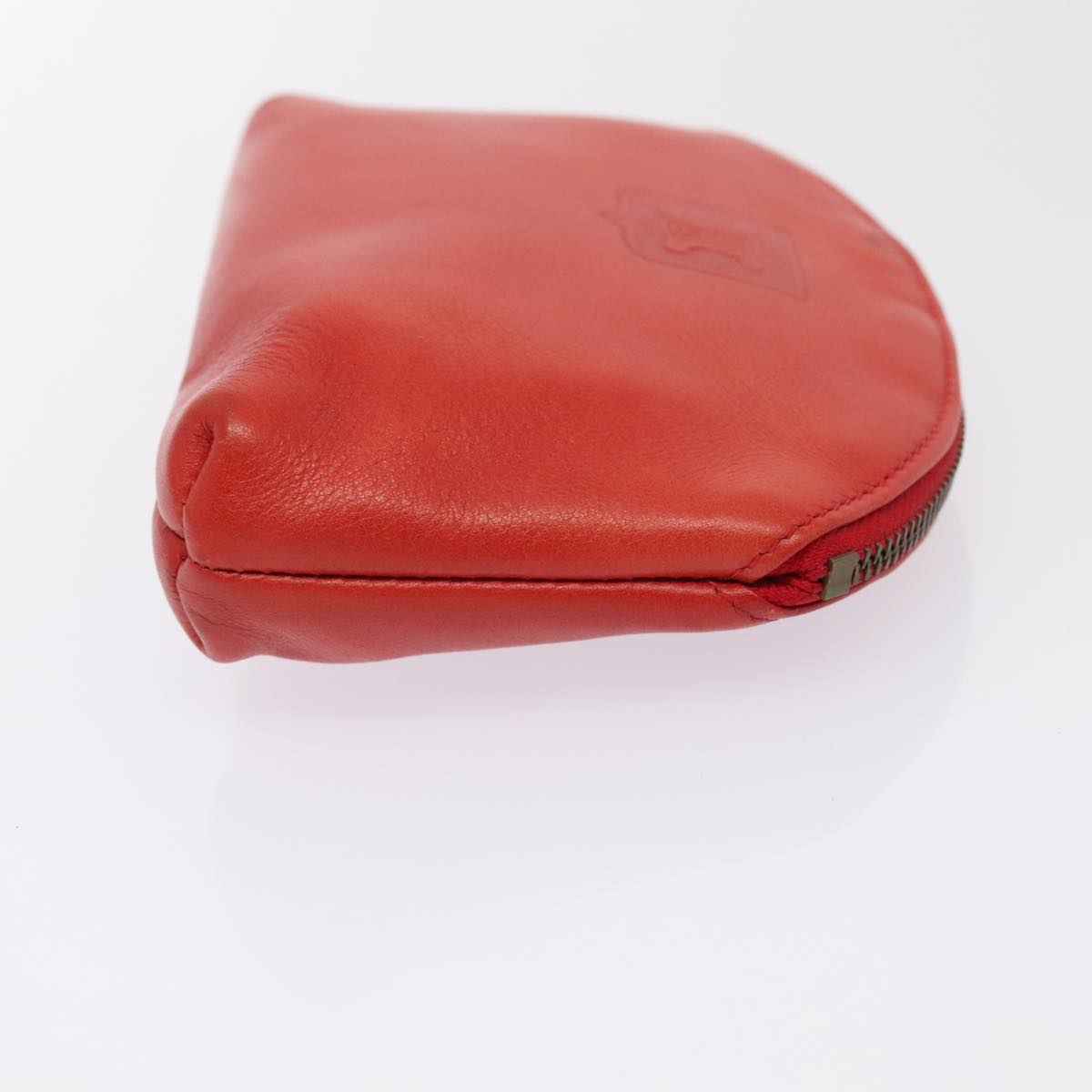 CELINE Pouch Leather Red Auth yk15291