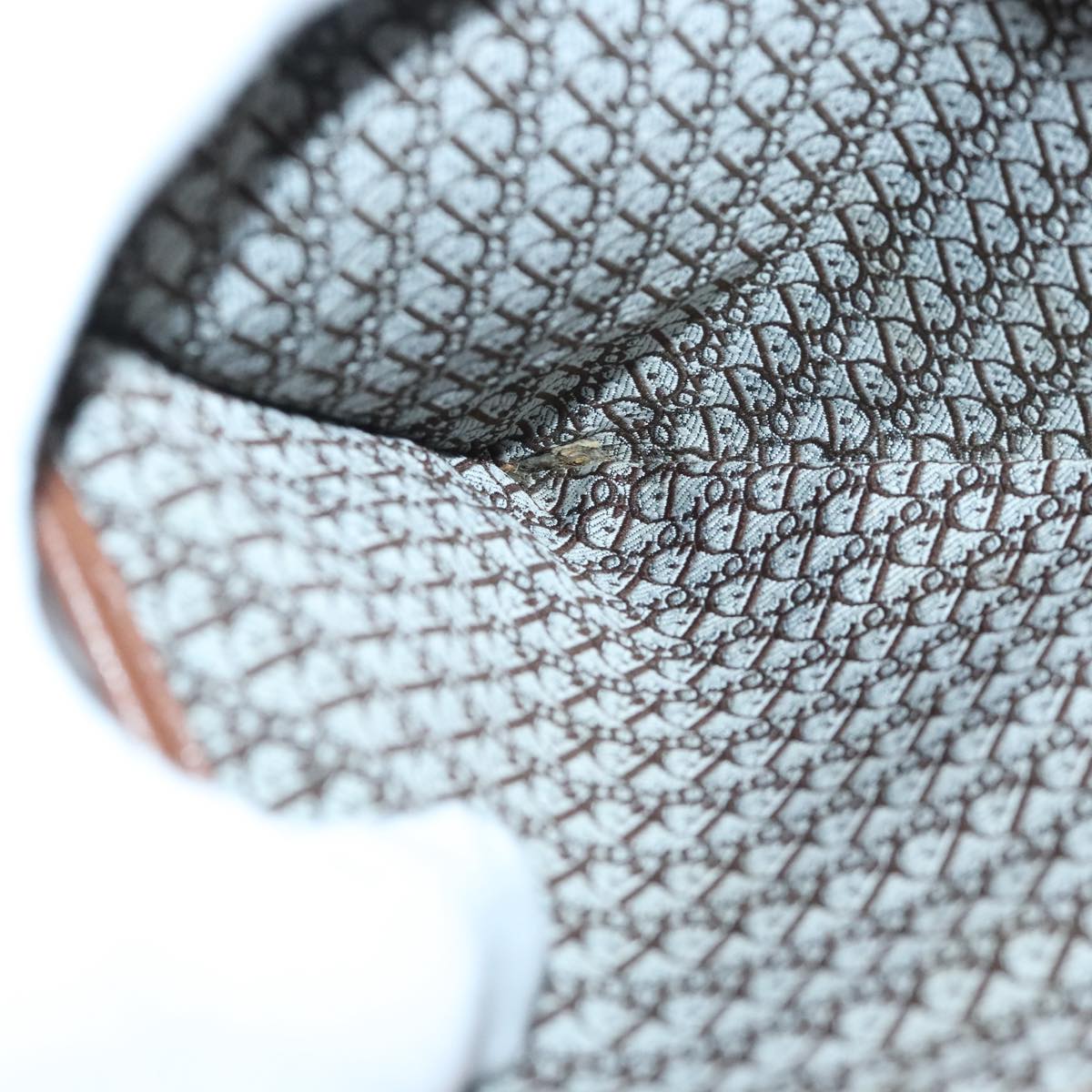 Christian Dior Chain Shoulder Bag Leather Brown Auth yk15370