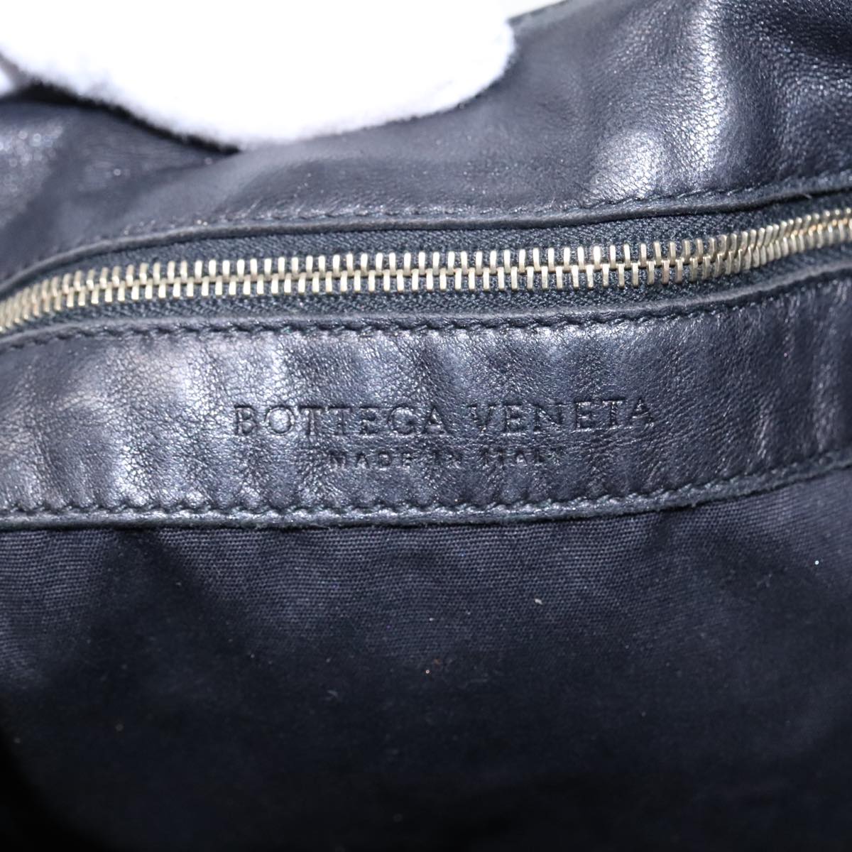 BOTTEGAVENETA INTRECCIATO Tote Bag Leather Black Auth yk15393