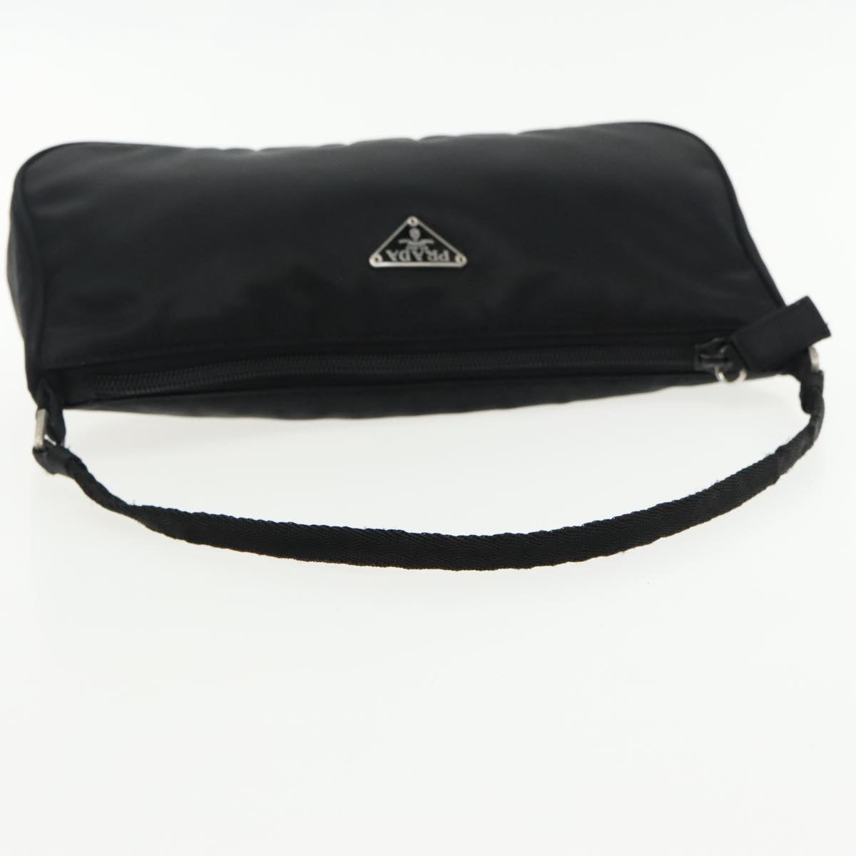 PRADA Accessory Pouch Nylon Black Silver Auth yk15480