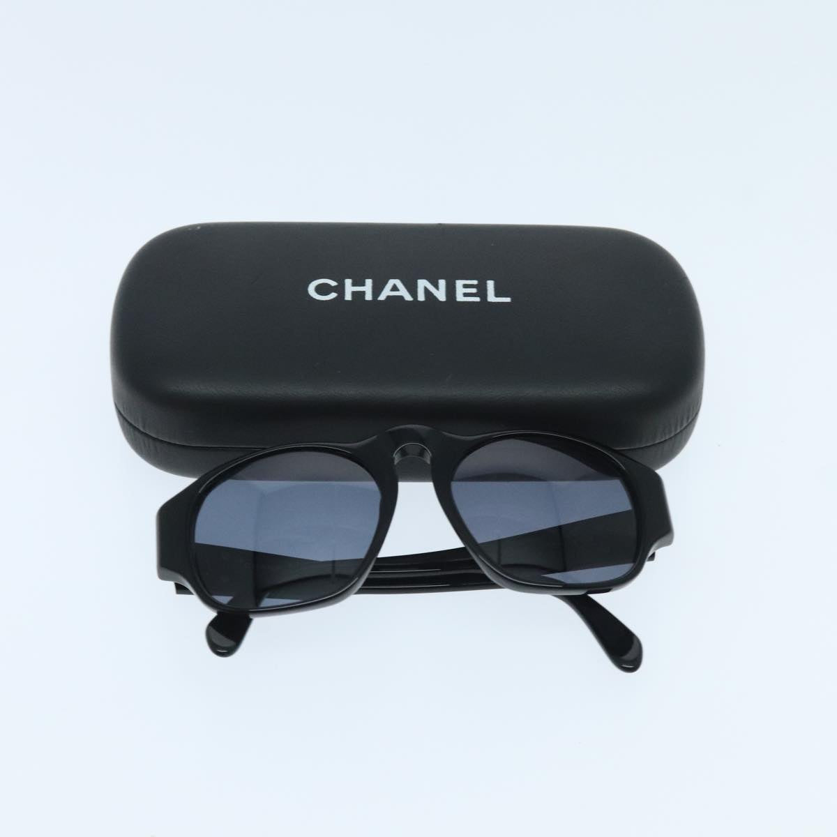 CHANEL Sunglasses plastic Black CC Auth yk15576V