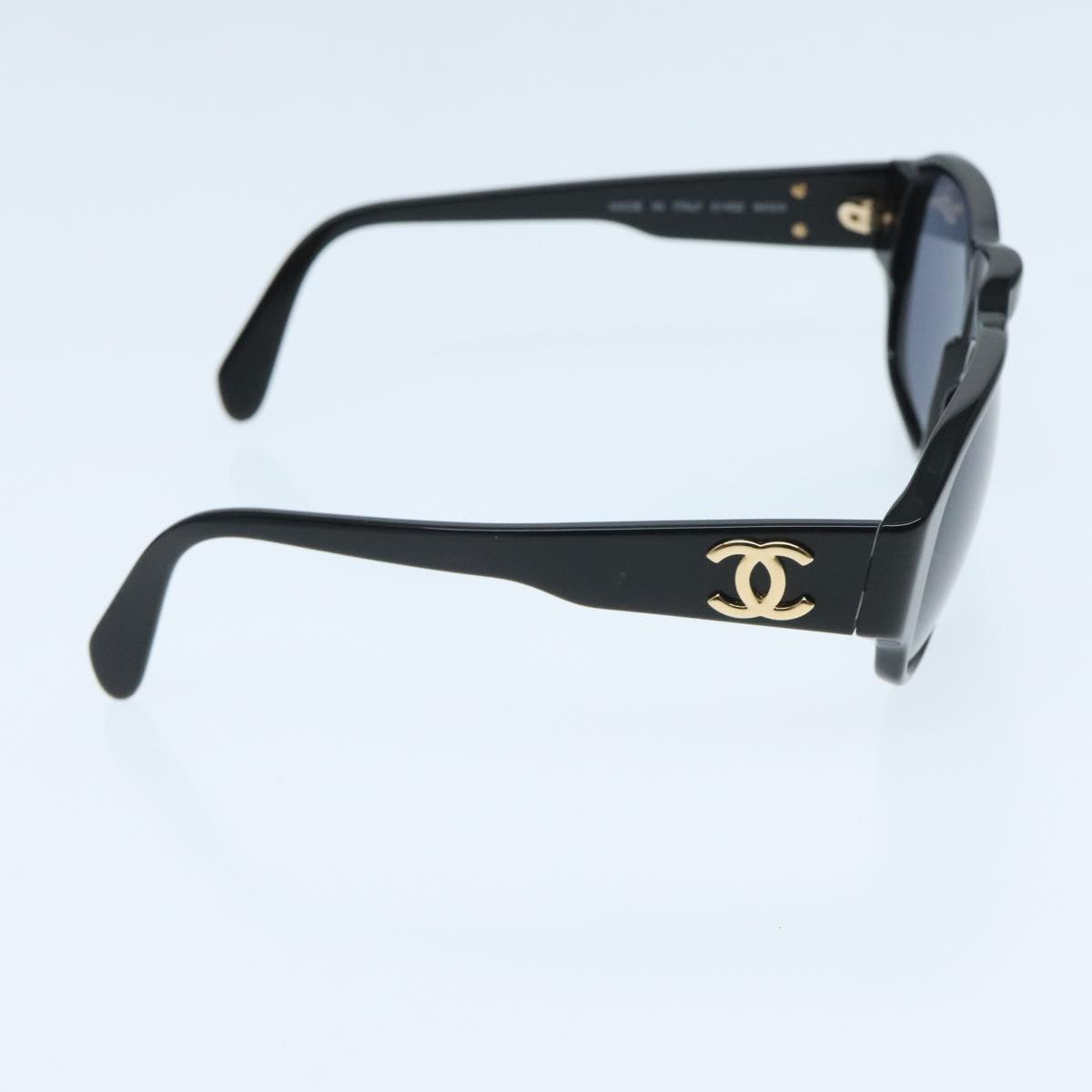 CHANEL Sunglasses plastic Black CC Auth yk15576V