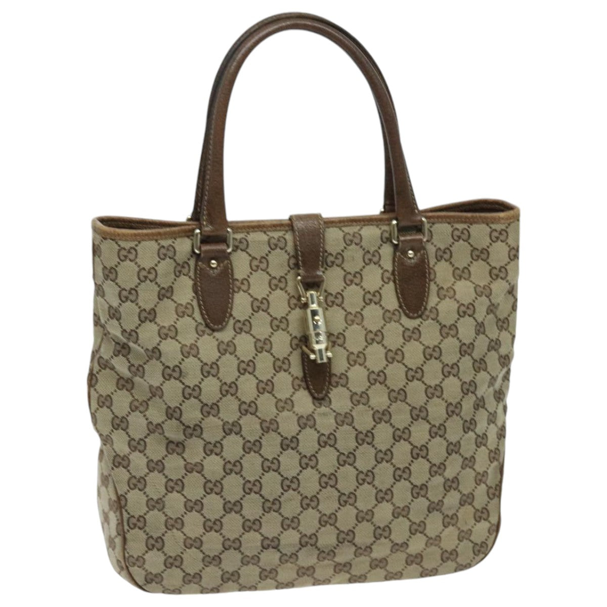 GUCCI GG Canvas Jackie Hand Bag Beige Auth yk15589