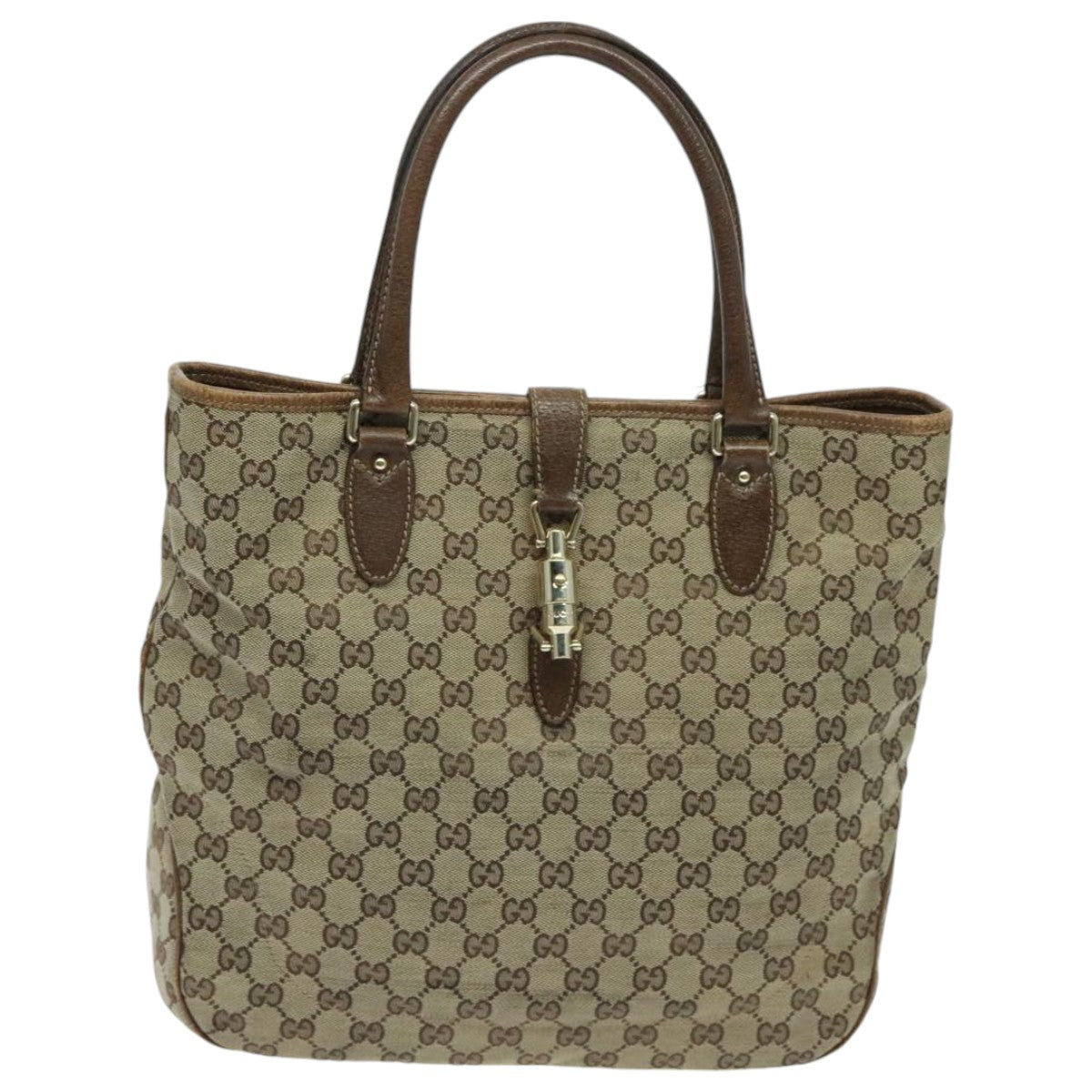 GUCCI GG Canvas Jackie Hand Bag Beige Auth yk15589