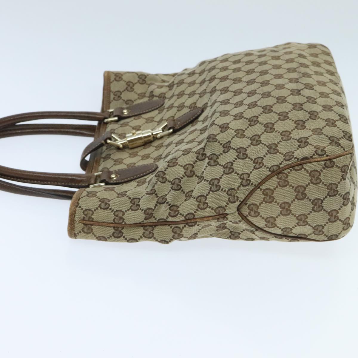 GUCCI GG Canvas Jackie Hand Bag Beige Auth yk15589