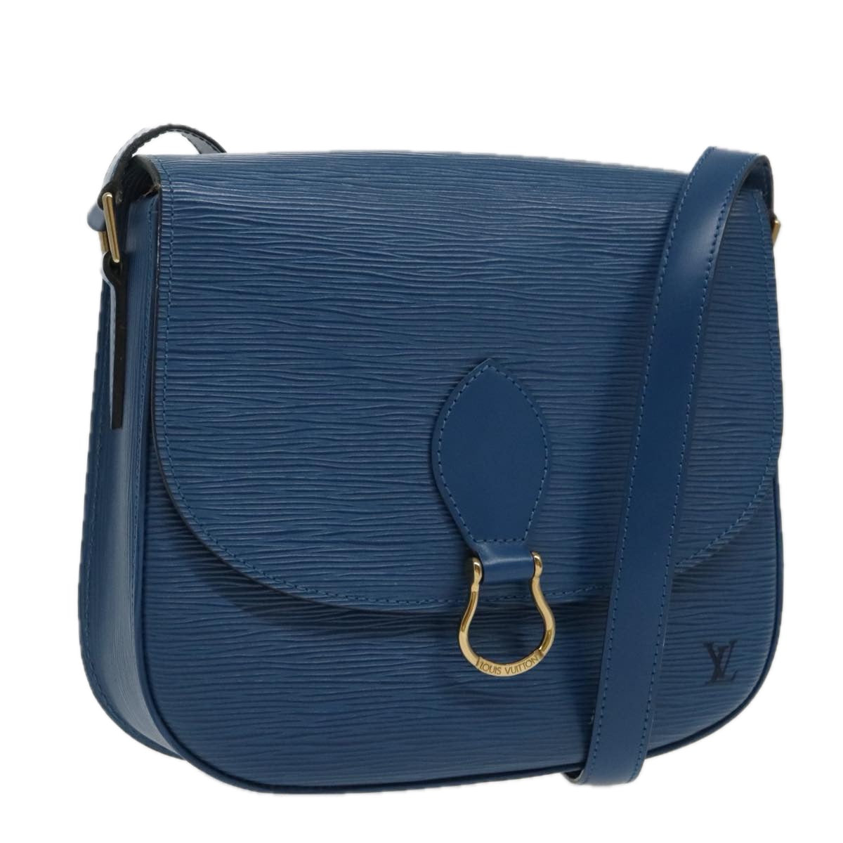 LOUIS VUITTON Epi Saint Cloud GM Shoulder Bag Toledo Blue M52195 LV Auth yk15714V