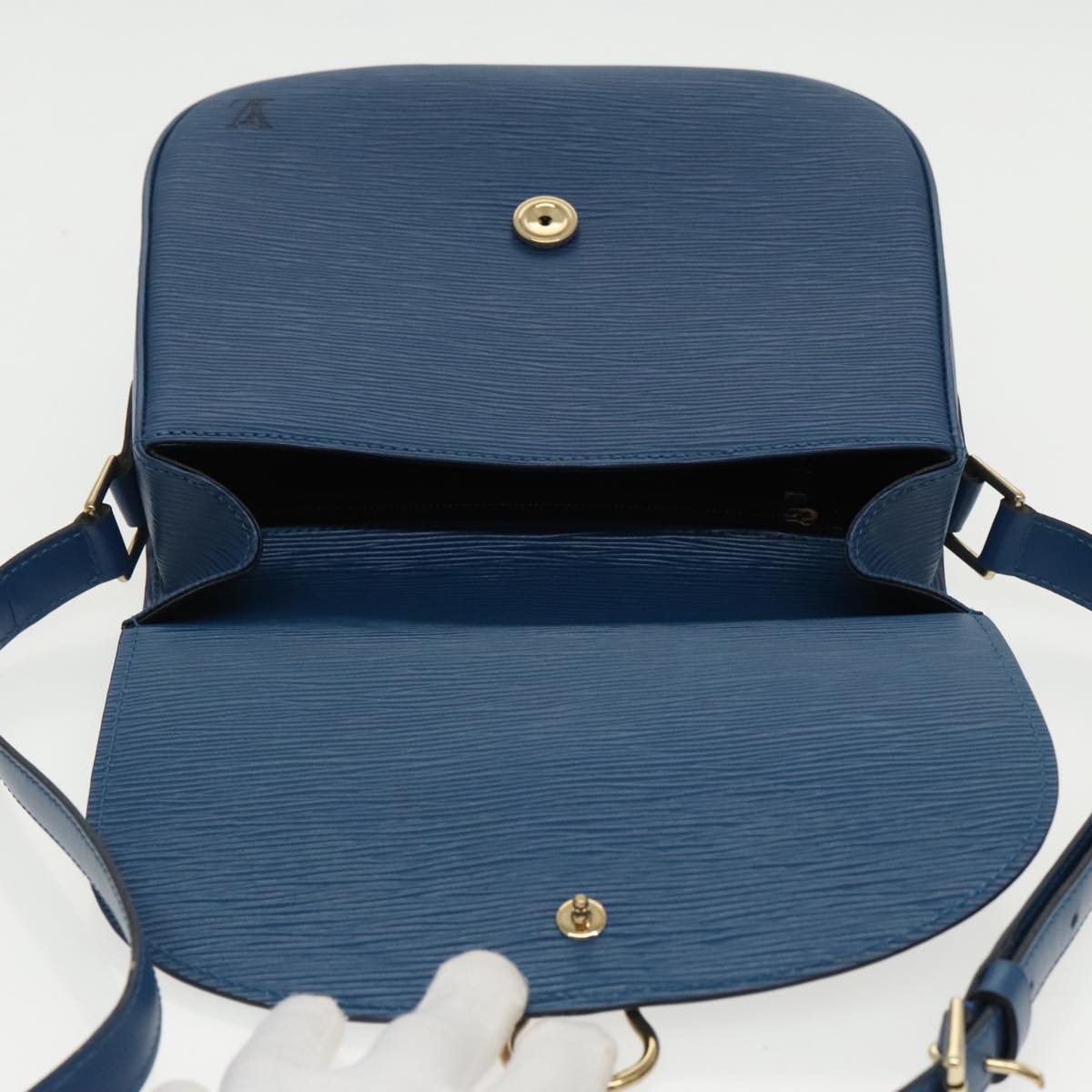 LOUIS VUITTON Epi Saint Cloud GM Shoulder Bag Toledo Blue M52195 LV Auth yk15714V