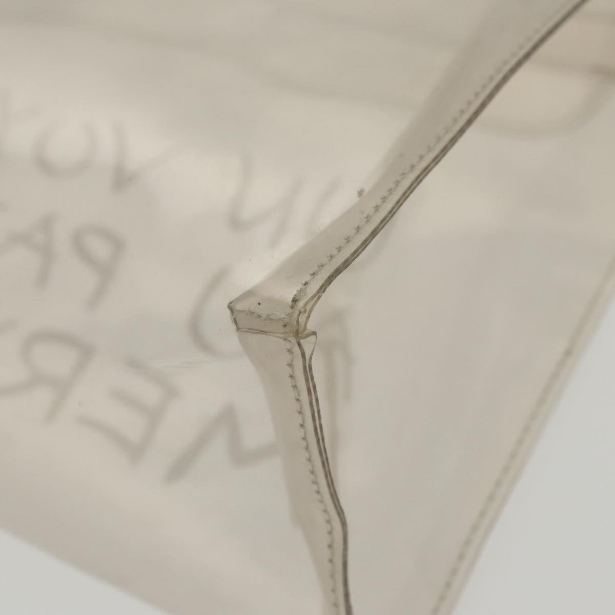 HERMES Vinyl Kelly Hand Bag Vinyl Clear Gold Auth yk15717