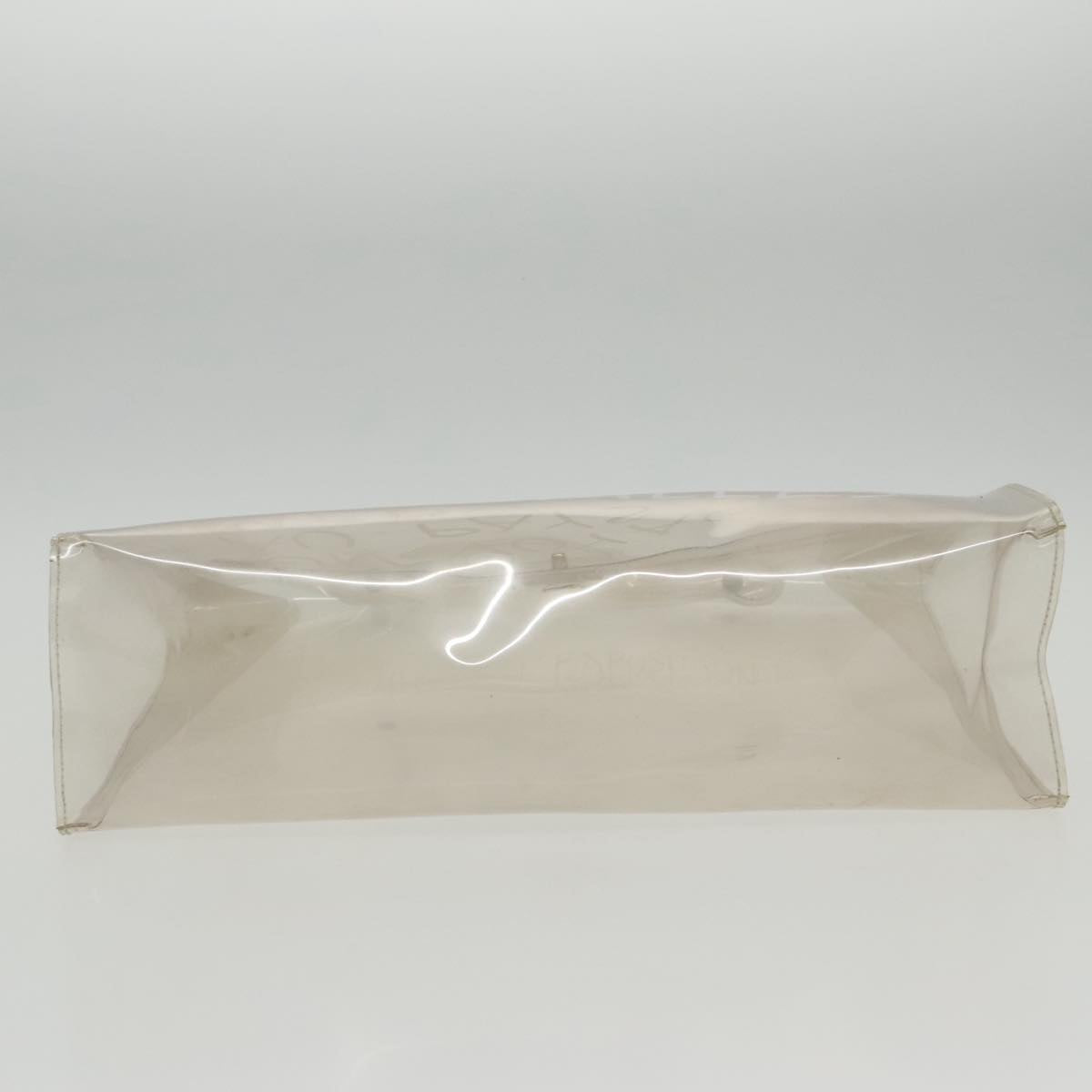 HERMES Vinyl Kelly Hand Bag Vinyl Clear Gold Auth yk15717