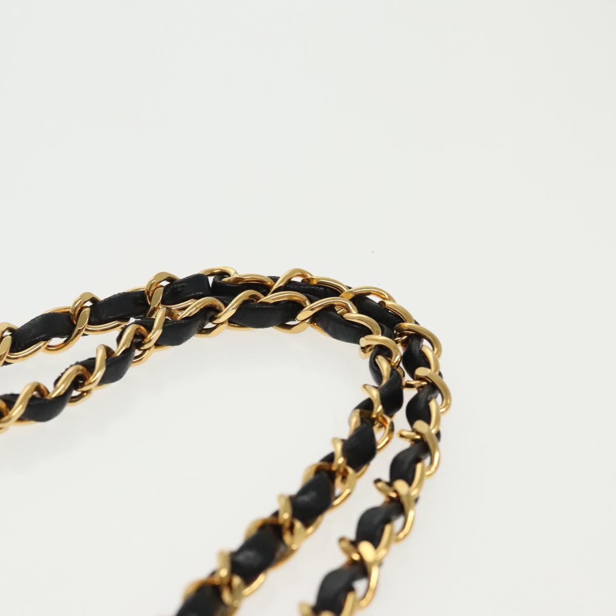 CHANEL Matelasse Turn Lock Chain Hand Bag Lamb Skin Black Gold CC Auth yk15738AV