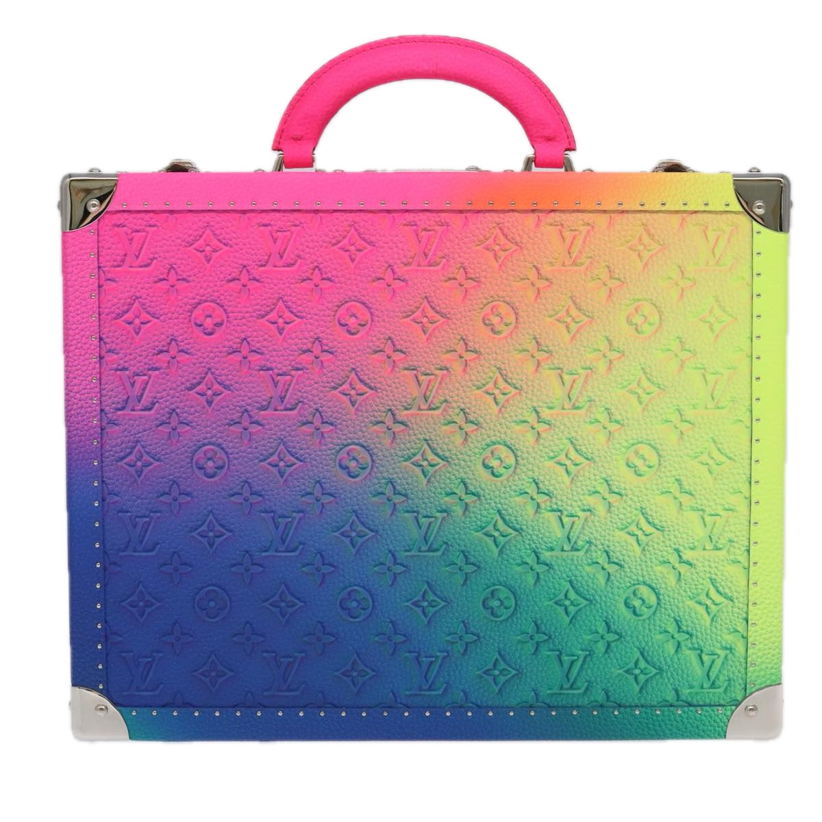 LOUIS VUITTON Taurillon Illusion Cotoville 40 Trunk Multicolor LV Auth yk15763S