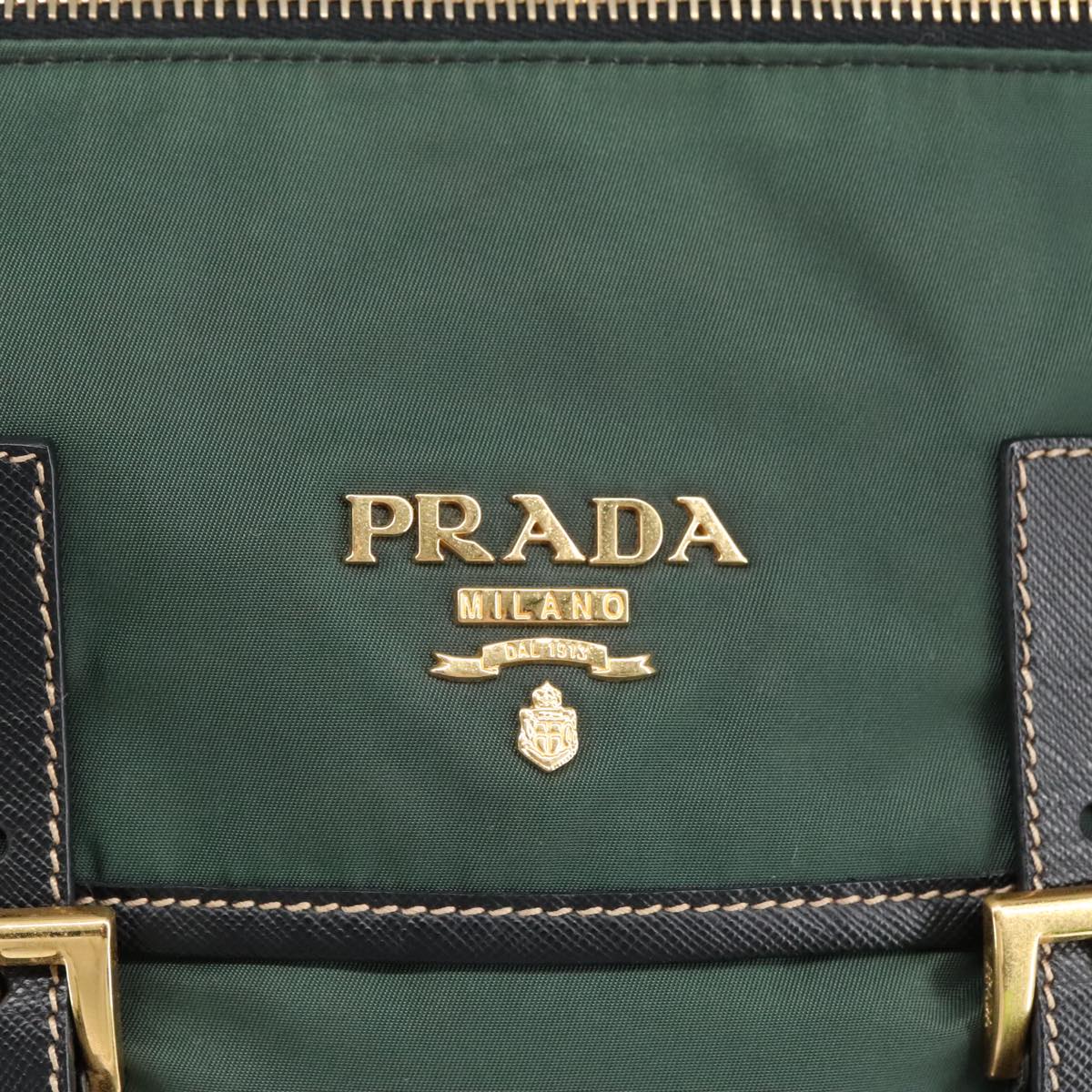 PRADA Shoulder Bag Nylon Khaki Gold Auth yk15765