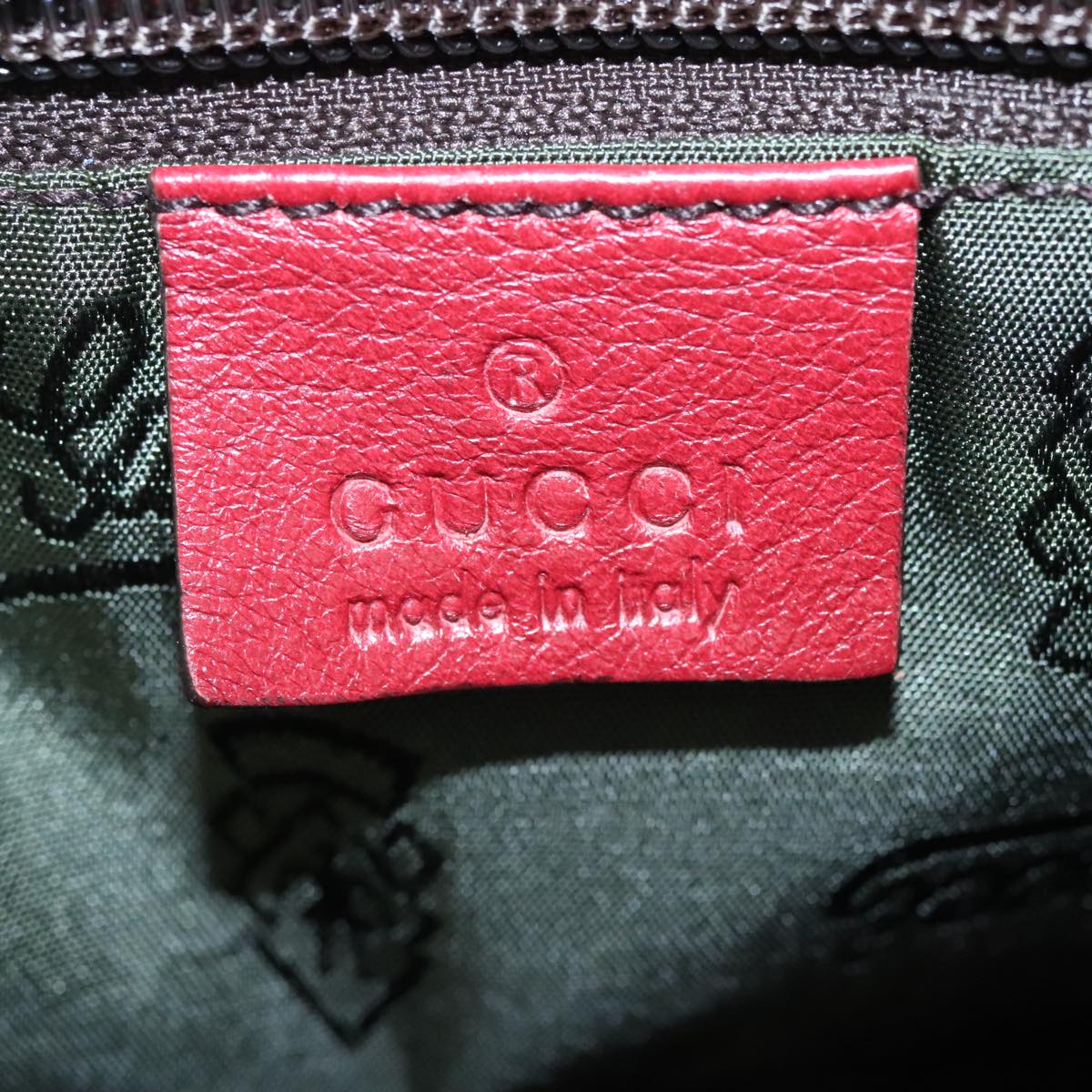 GUCCI GG Canvas Guccissima Boston Bag Leather Red Gold 206501 Auth yk15866