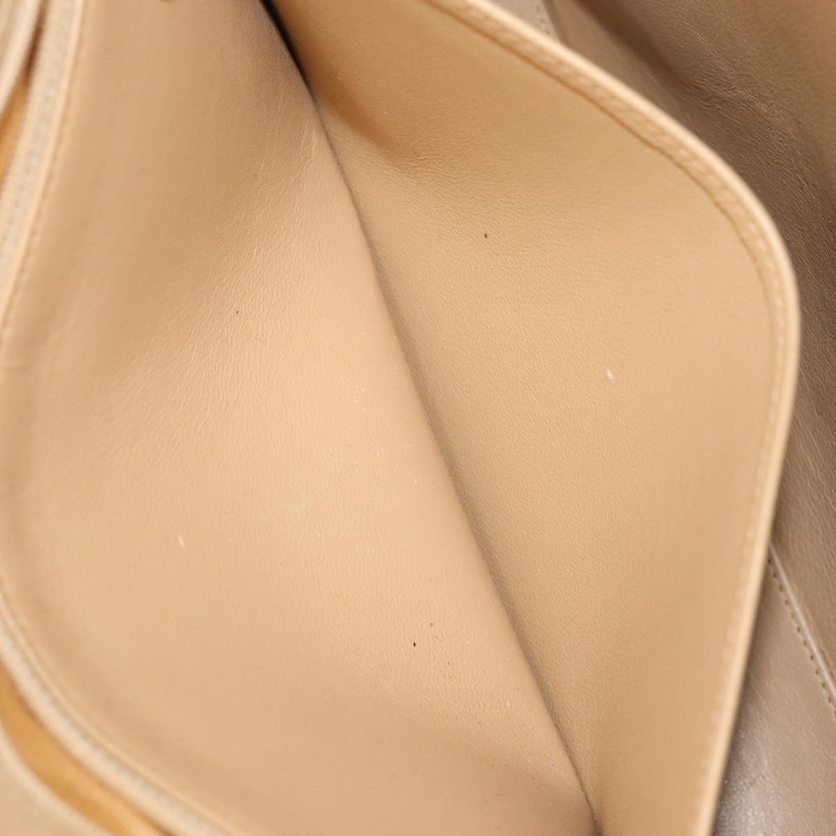 CHANEL Matelasse Chain Shoulder Bag Cotton Beige CC Auth yk15878