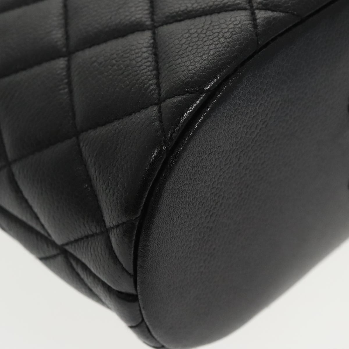 CHANEL Matelasse Tote Bag Caviar Skin Black CC Auth yk15918AV