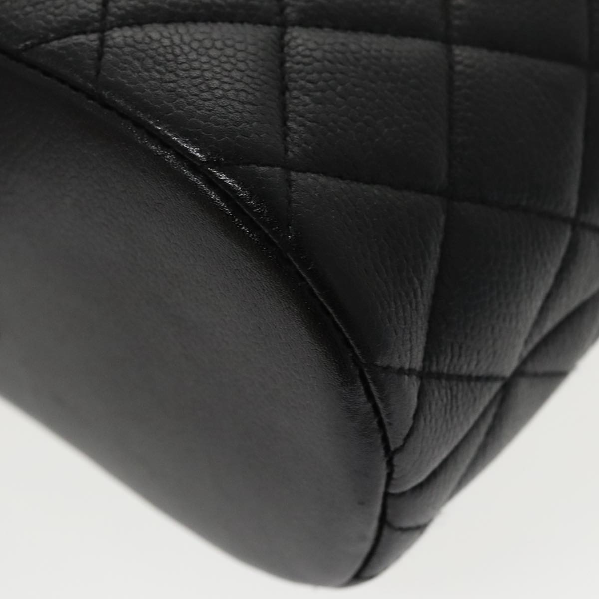 CHANEL Matelasse Tote Bag Caviar Skin Black CC Auth yk15918AV