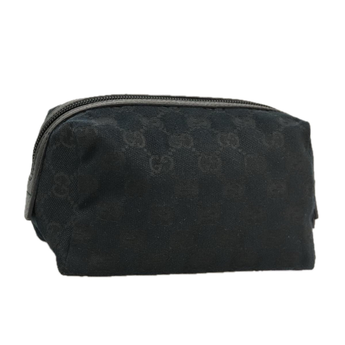 GUCCI GG Canvas Pouch Black Silver 29595 Auth yk15951V