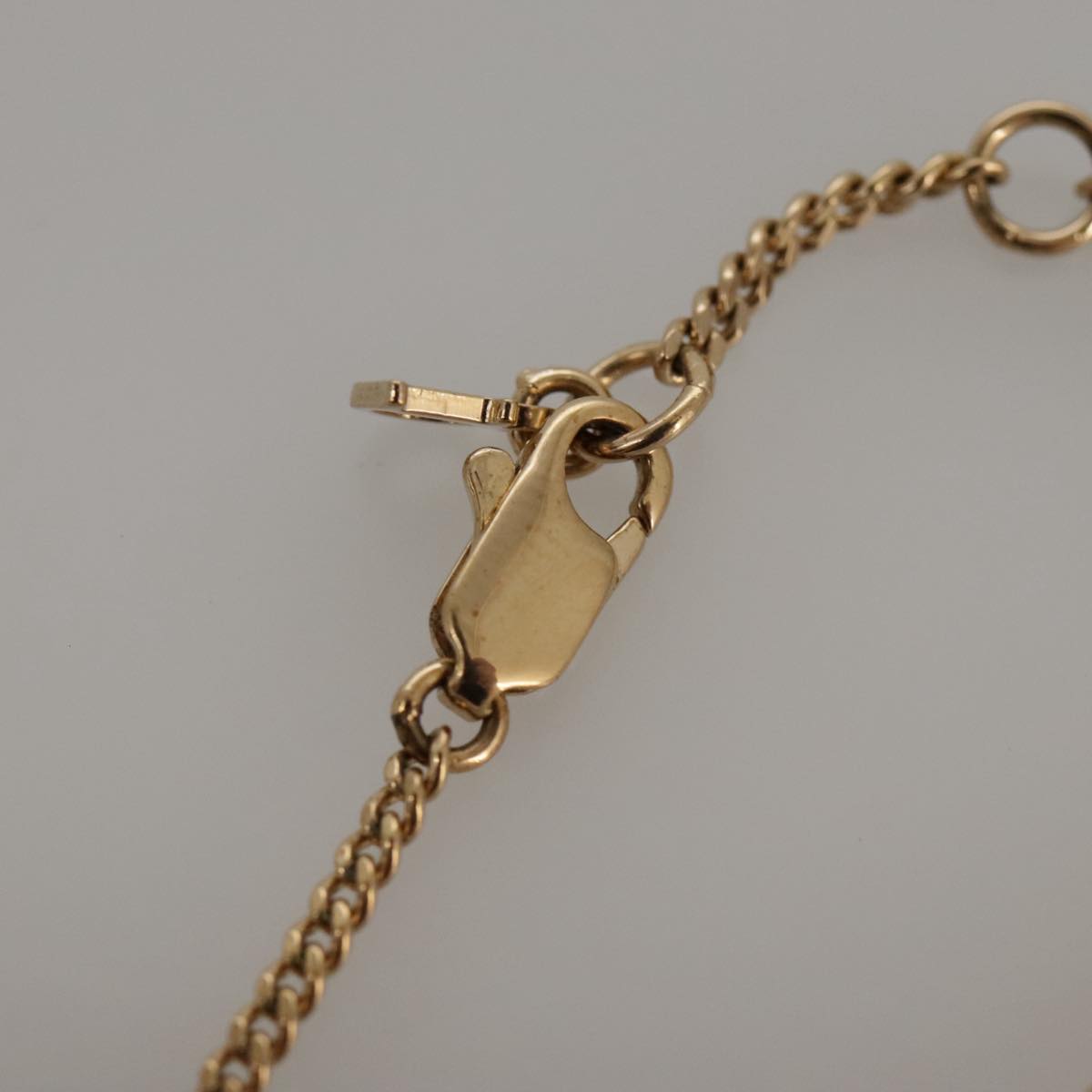 Christian Dior Ribbon Necklace metal Gold Auth yk15969