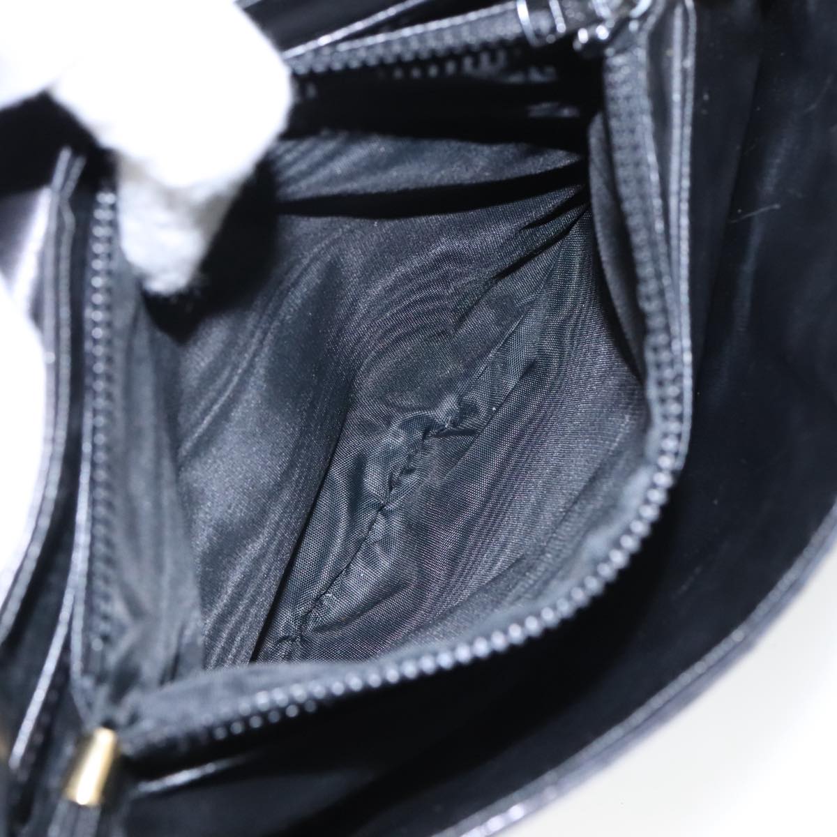 CELINE Hand Bag Leather Black Brown Gold Auth yk15986